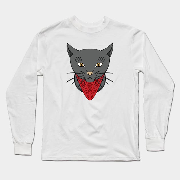 cat bandana Long Sleeve T-Shirt by dayouths